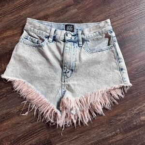 Urban Outfitters BDG High-Waisted Cheeky Denim Short – Pink Acid Wash